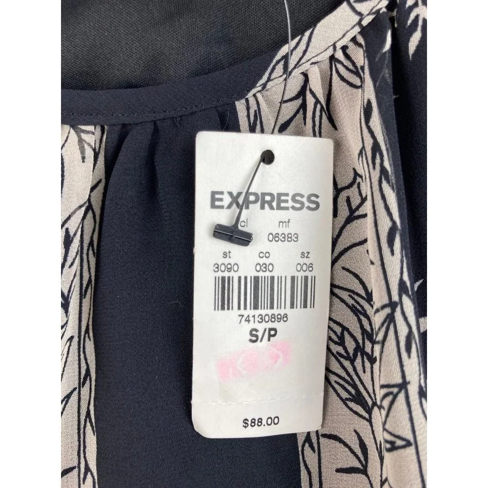 *New Express Sleeveless Maxi Dress Womens Size Small Black Floral Vacation Beach - Picture 4 of 6